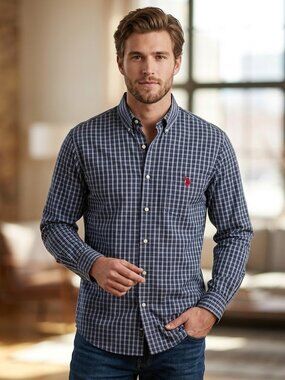 Polo Ralph Lauren Blue Plaid Men’s XLT Long Sleeve Button Down